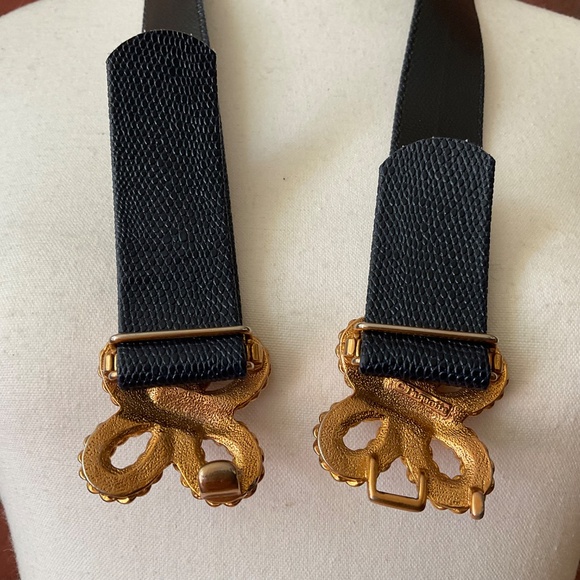 Douglas Paquette Vintage 80’s Signed Celtic Knot / Flower Buckle Snakeskin Belt - Picture 3 of 16